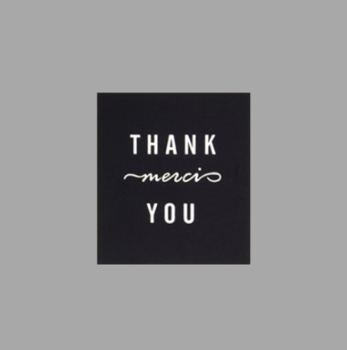 스티커 - Thank you 땡큐 블랙 메르시 ( 5매입 )