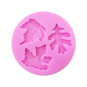 수제몰드 - 단풍 나뭇잎 리프 잎사귀 3구 데코 실리콘몰드